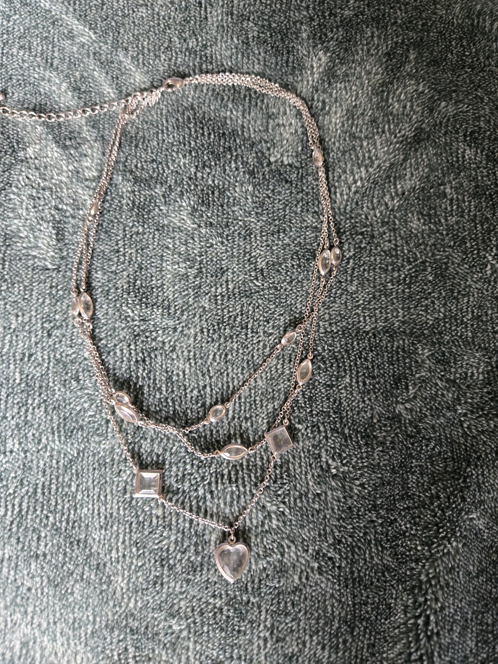 Delicate Silver-Layered Heart Pendant Necklace